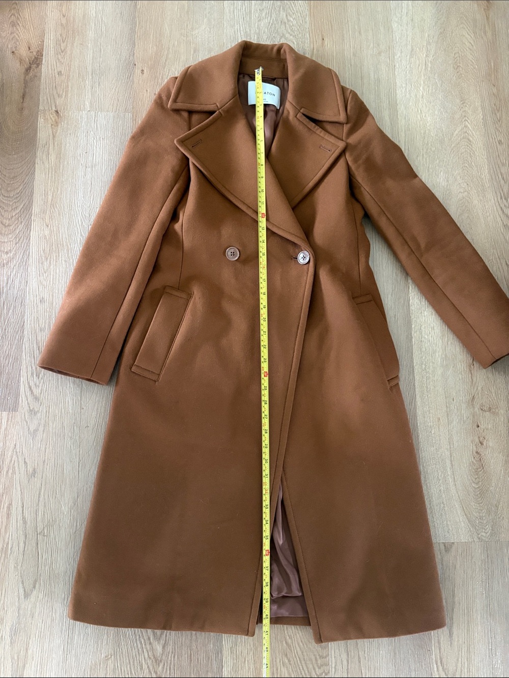 Babaton Tan Double-Breasted pea Coat - Picture 5 of 5
